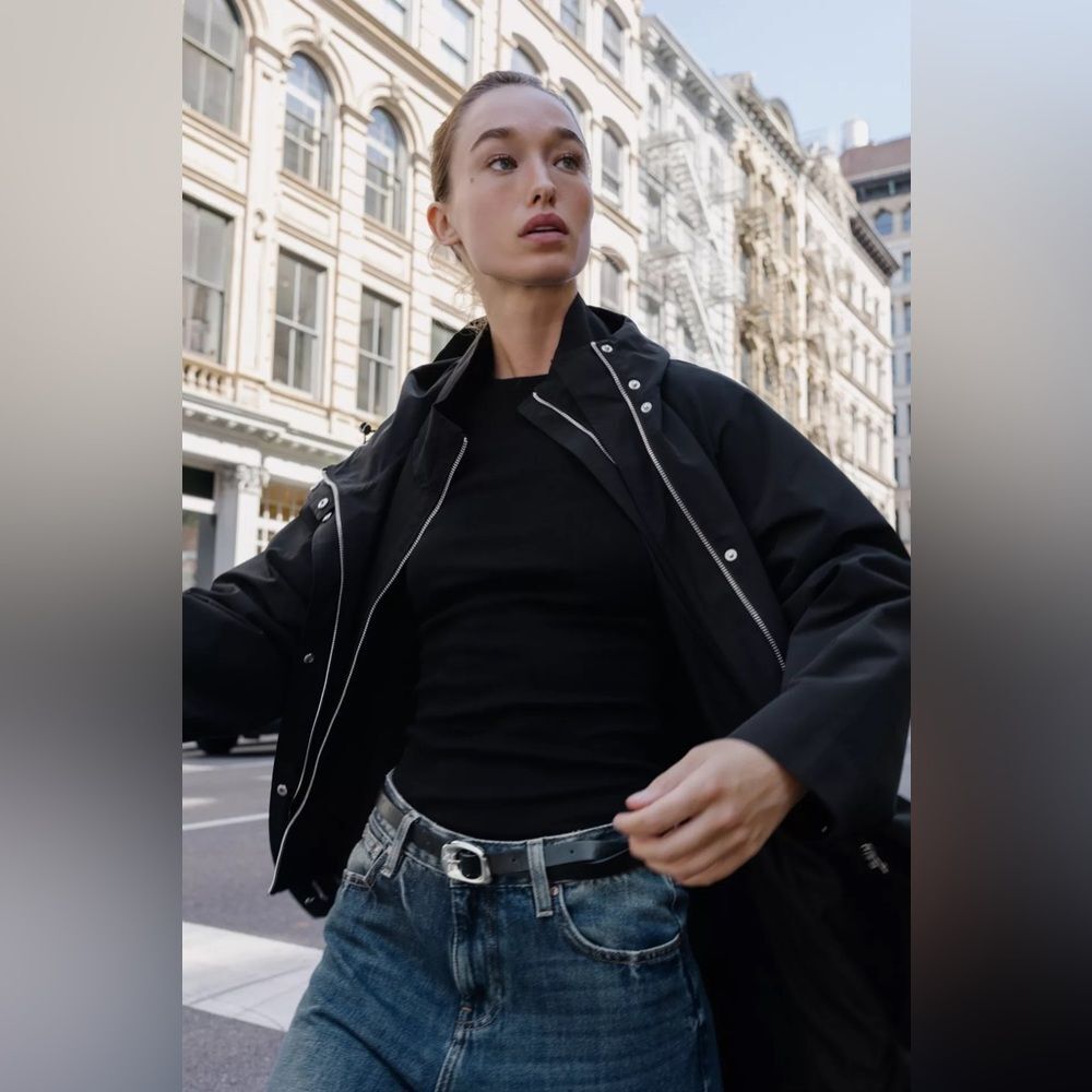 ZARA ADJUSTABLE WAIST HOODED PARKA - Picture 5 of 14